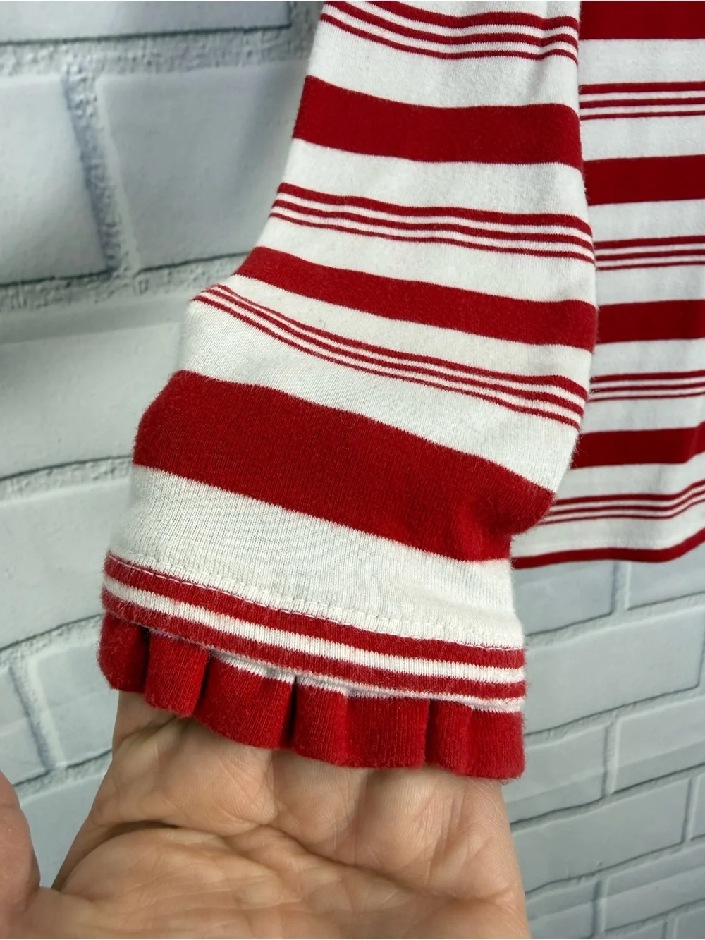 Gymboree Girls Red White Striped Turtleneck Top Size 7 Nautical Preppy